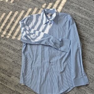 Calvin Klein Light Blue Striped Dress Shirt
